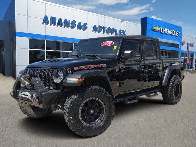 2020 Jeep Gladiator Mojave in Black — front three-quarter view