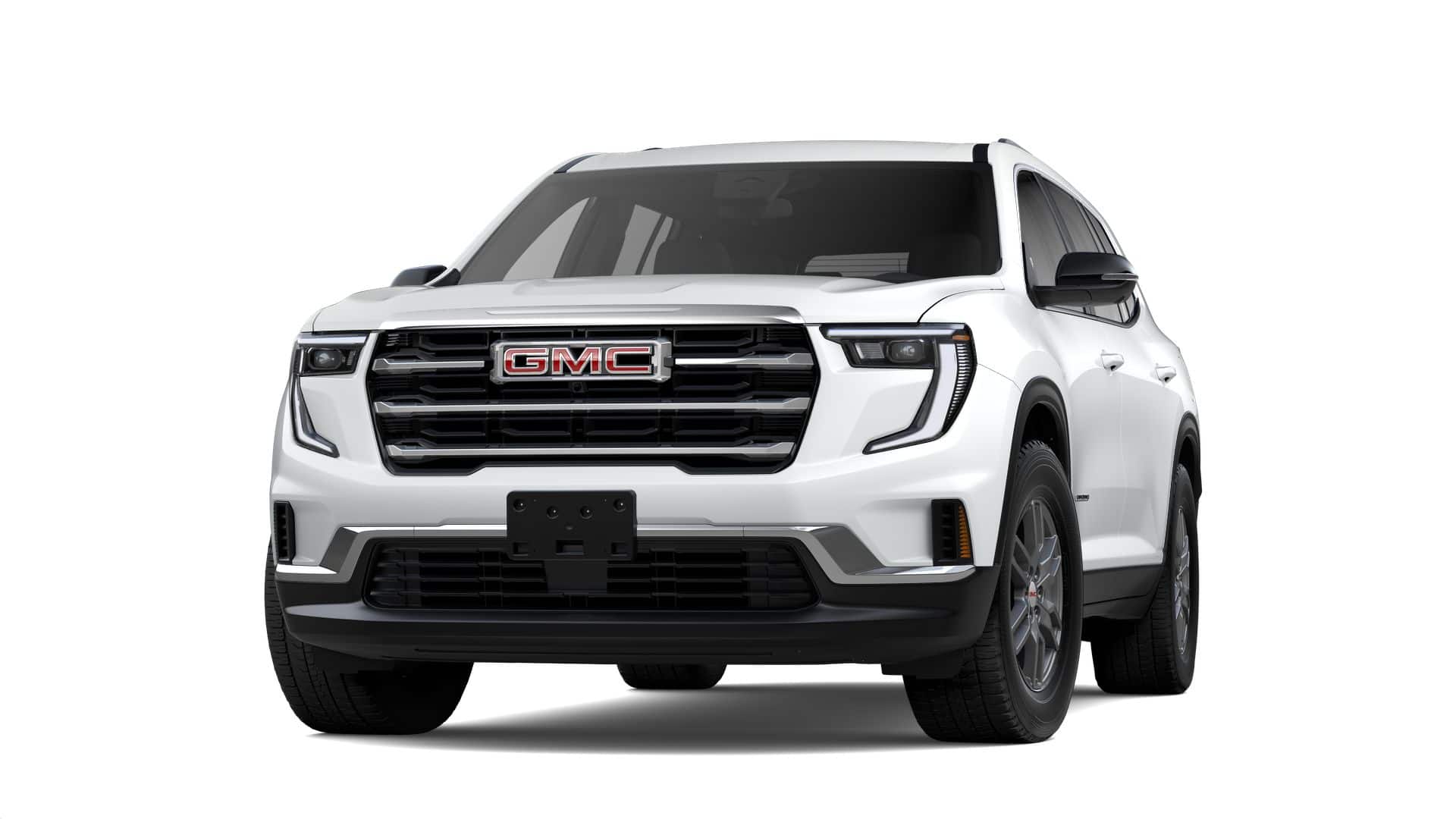 2026 GMC Acadia Elevation in Summit White — front three-quarter view