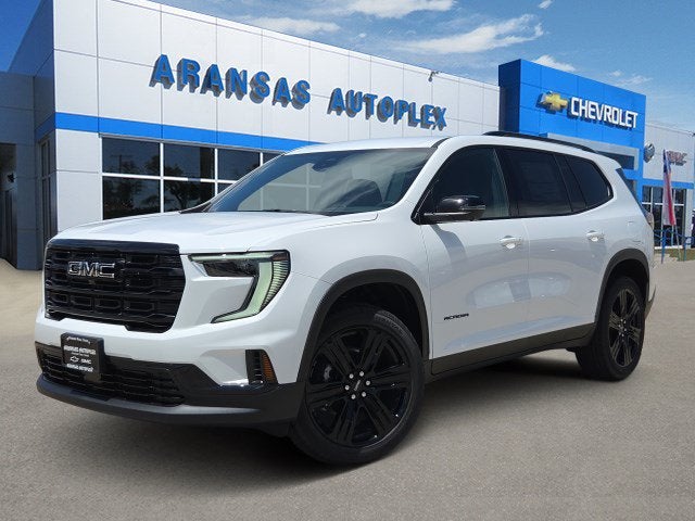 2026 GMC Acadia Elevation in Summit White — front three-quarter view
