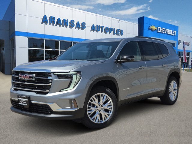 2026 GMC Acadia Elevation in Sterling Metallic — front three-quarter view