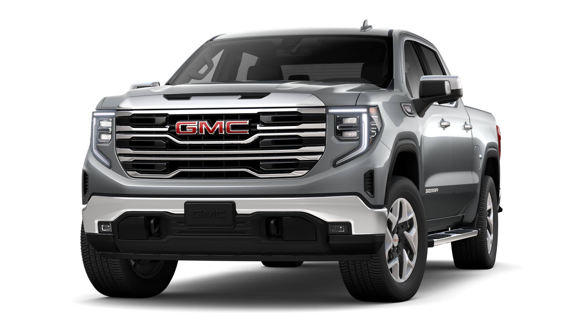 2026 GMC Sierra 1500 SLT in Sterling Metallic — front three-quarter view