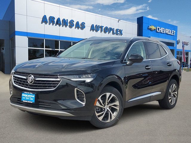 2023 Buick Envision Essence in Ebony Twilight Metallic — front three-quarter view