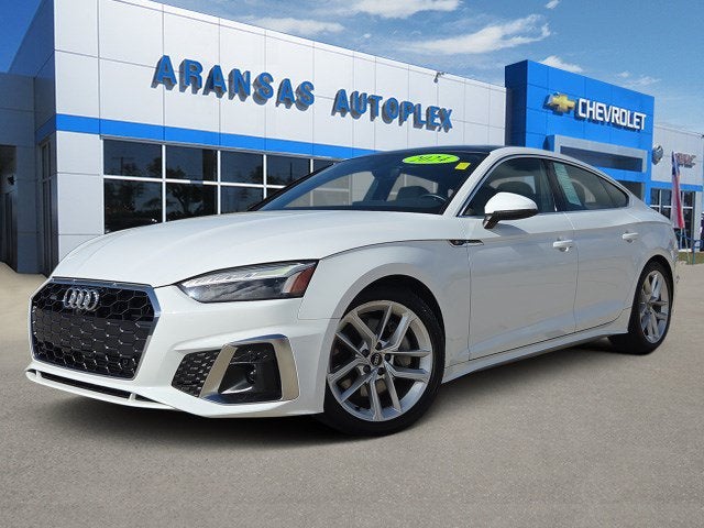 2024 Audi A5 Sportback S line Premium Plus in Gray — front three-quarter view
